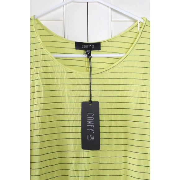 COMFY USA NWT $89 Crinkle Soft Stretch Sun Striped Tunic Top Size Small - Picture 6 of 6